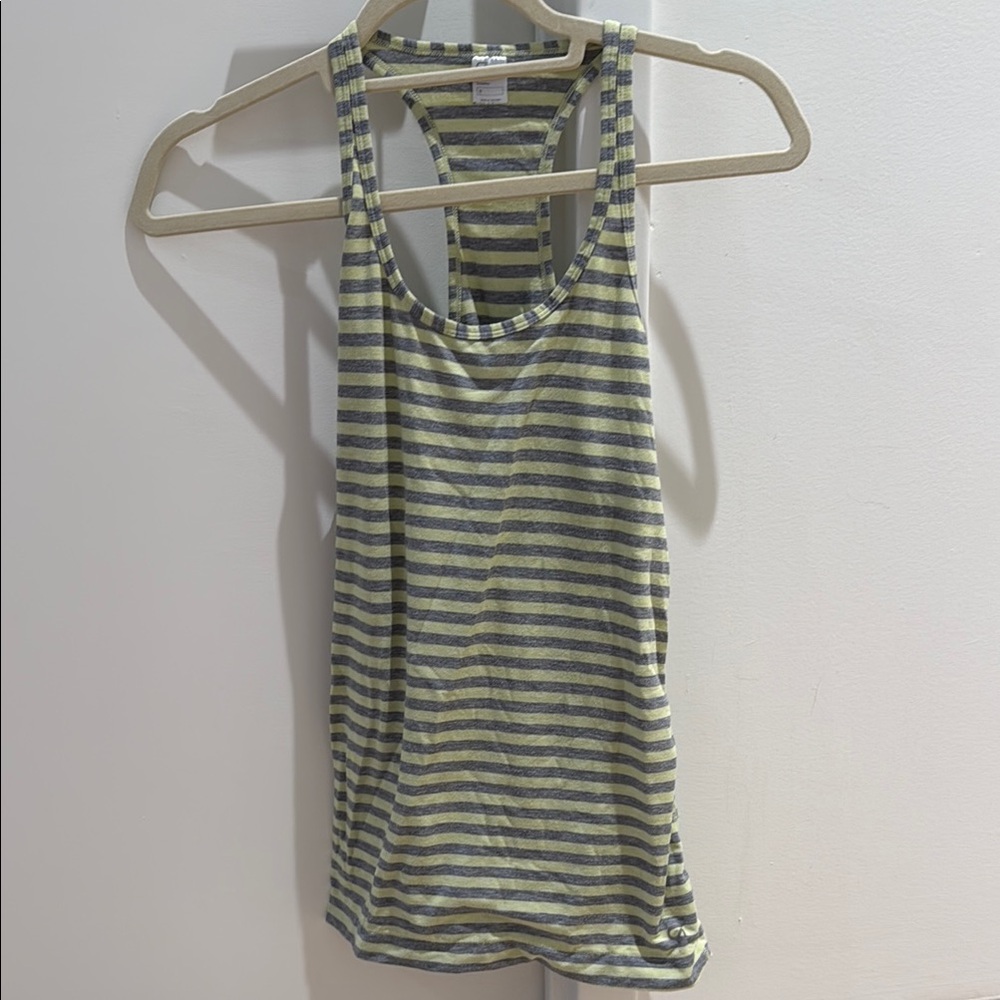 Gray and Yellow racerback workout Tank Top
